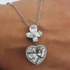 New Chic Crystal Cubic Zirconia Heart Pendant Necklace for Women Engagement Wedding Accessories High Quality Fashion Jewelry