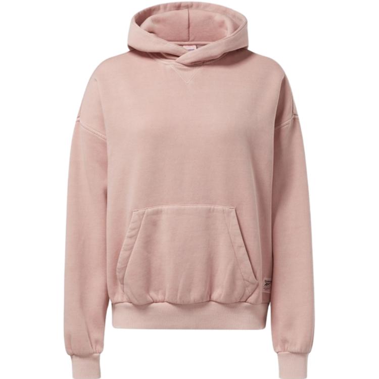 

Reebok Hoodie Solid Color Loose Sports Hooded Sweatshirt Women hoodies Pink H41359 XS