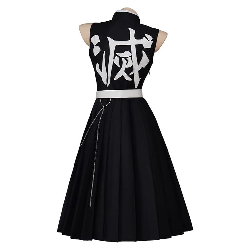 Female Anime Character Cosplay Costume, Anime Party Cosplay Full Set of Performance Costumes, Halloween Black Uniform Dress, Fishing Net Socks