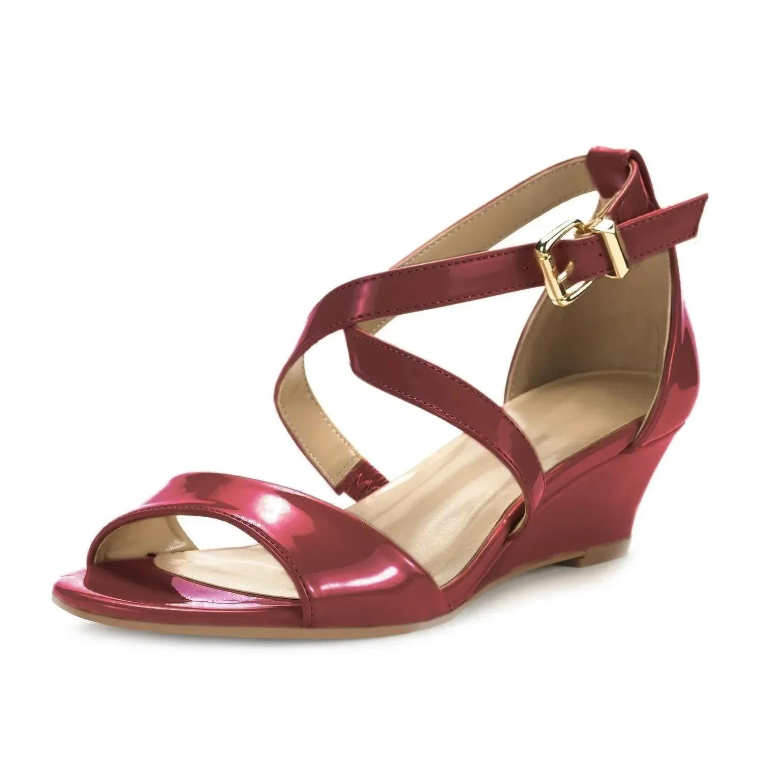 

Жіночі сандалі на низькій платформі, літні повсякденні з відкритим носком, на масивній платформі, з ремінцем на щиколотці, на високих підборах, зручні, для вечірки, сукні, весільне взуття 37