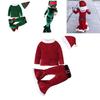 Festive Christmas Kids Girls Plush Flared Pants Suit With Santa Hat Tree Hat