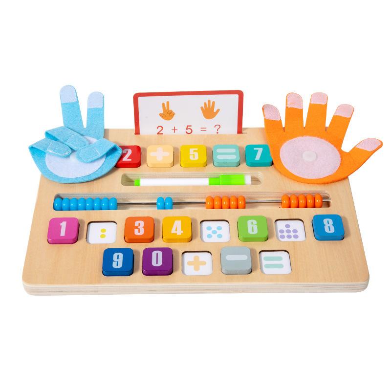 Finger Math Addition and Subtraction Number Operation Math Enlightenment Puzzle Cognitive Building Block Pairing Wooden Toy