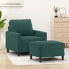 VidaXL Armchair with Footrest Dark Green 60 Cm Velvet, Sofa, Armchair, TV Armchair, Single Sofa, Seat, Sofa 3201047