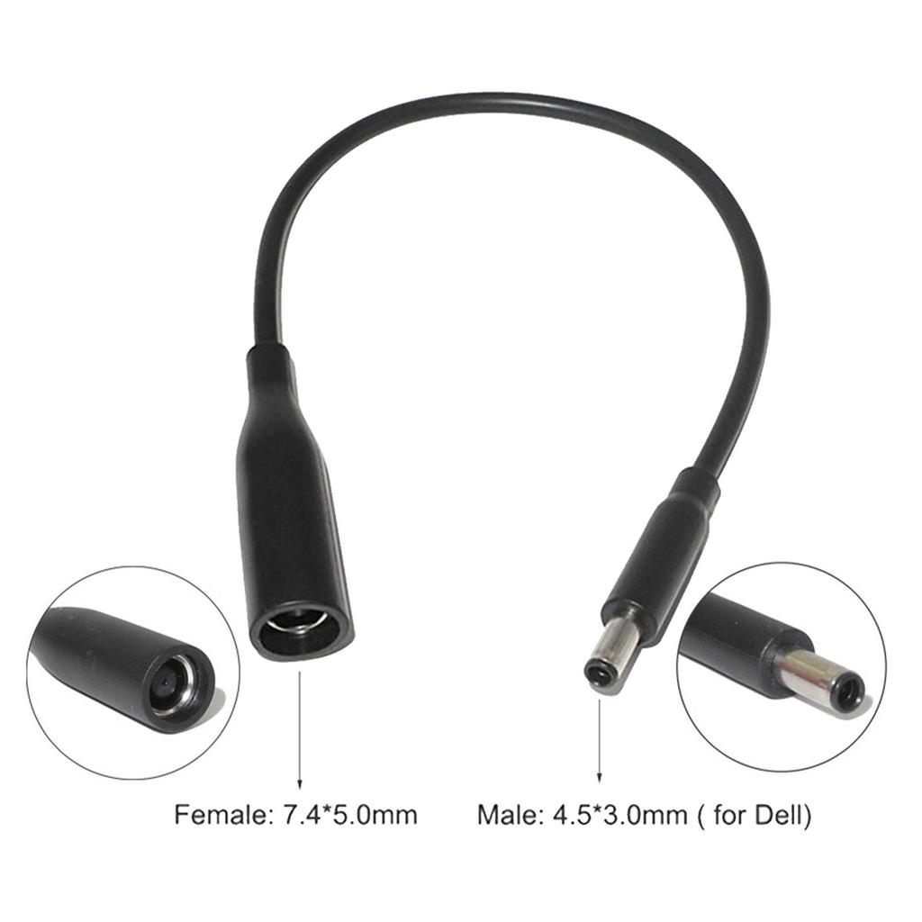 For Dell Laptop DC Power Charge Converter Adapter Cable Cord 7.4*5.0 To 4.5*3.0 Mm Female Round Mouth With Needle Dropshipping
