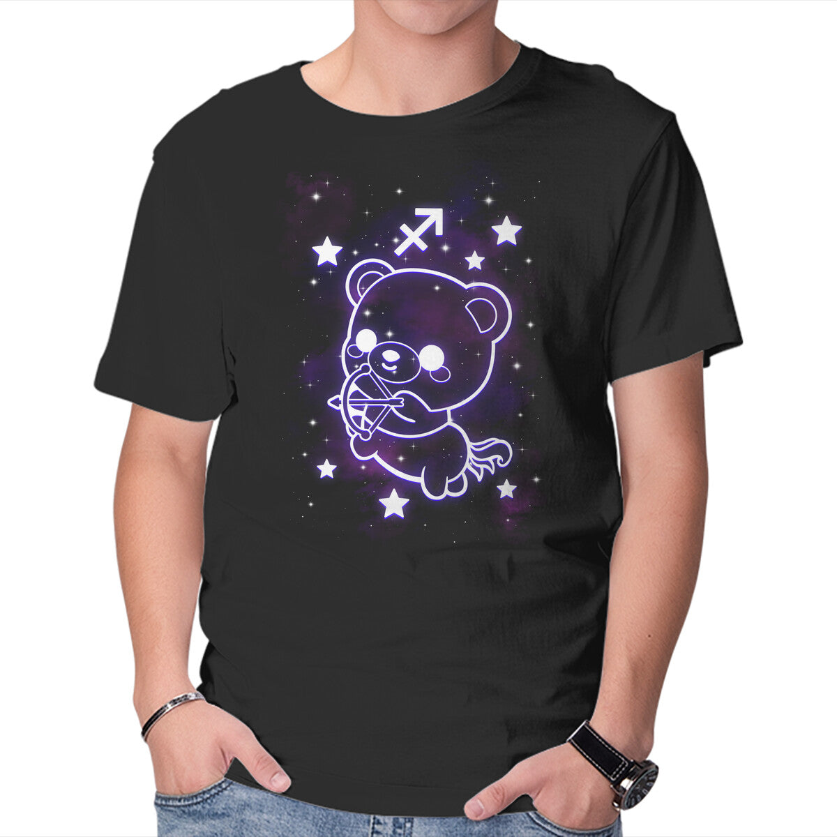 Unisex Crew Neck T-Shirt Cute Sagittarius Graphic Short Sleeve Casual Tee XXXXL