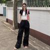Women's High-Waisted Parachute Cargo Pants - Lightweight, Quick-Drying, Wide-Leg Casual Sportswear for Spring/Summer.