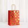 12/30pcs Christmas Paper Gift Bags Red Gold Foil Designs Reusable Shopping Bags for Small Gifts and Candy