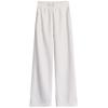Petite Beige Fleece Chenille Wide-Leg Pants - Women’s High-Waisted Slim-Fit, Autumn/Winter Casual Straight-Leg XS-150