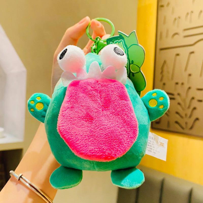Cute Creative Plush Bulging Eye Dragon Keychain For Couples And Friends