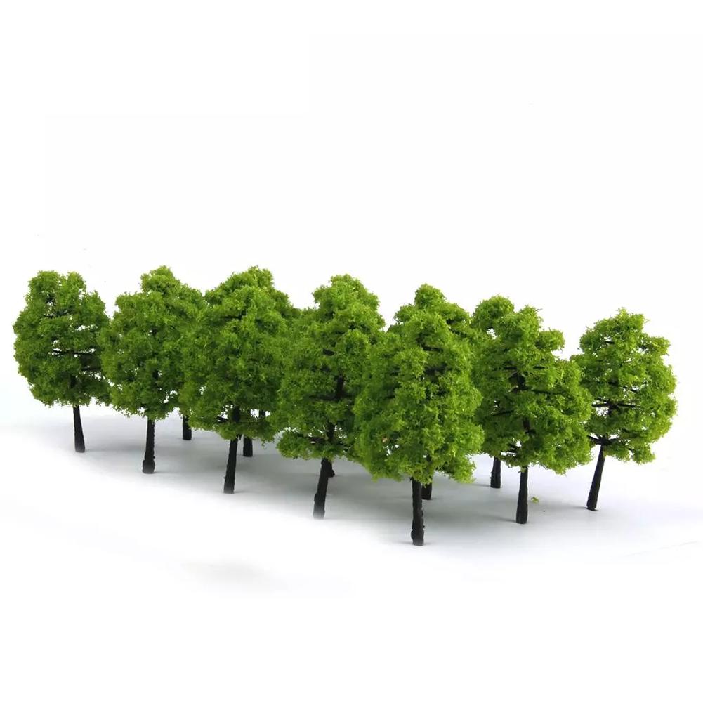 20pcs 9/5cm Mini Model Trees For Train Layout Railway Railroad Diorama Wargame Park Landscape Scenery Miniature Fake Model Trees