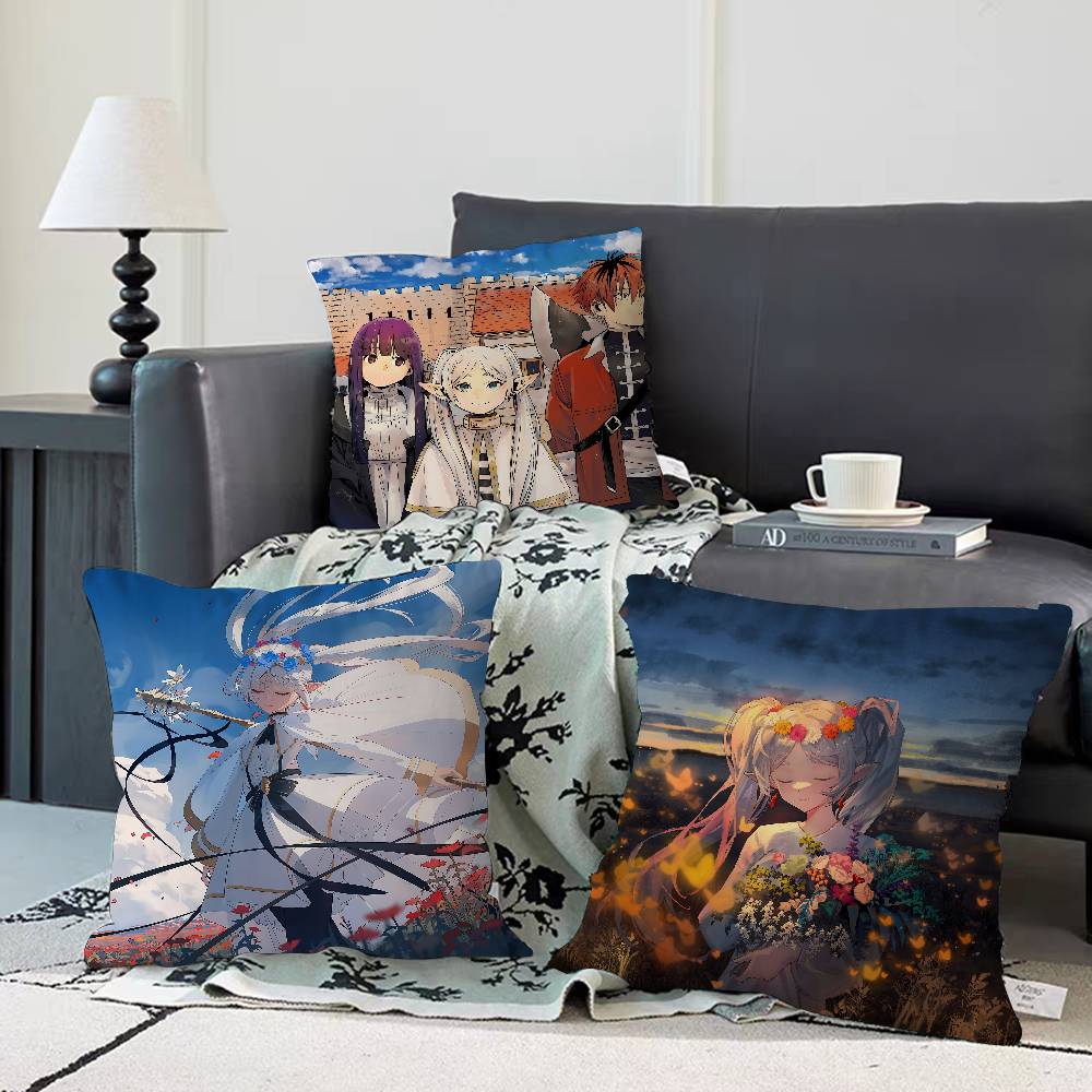 Cute F-Frierens Pillow Case Removable Washable Cushion Cover – All-Season Soft Linen