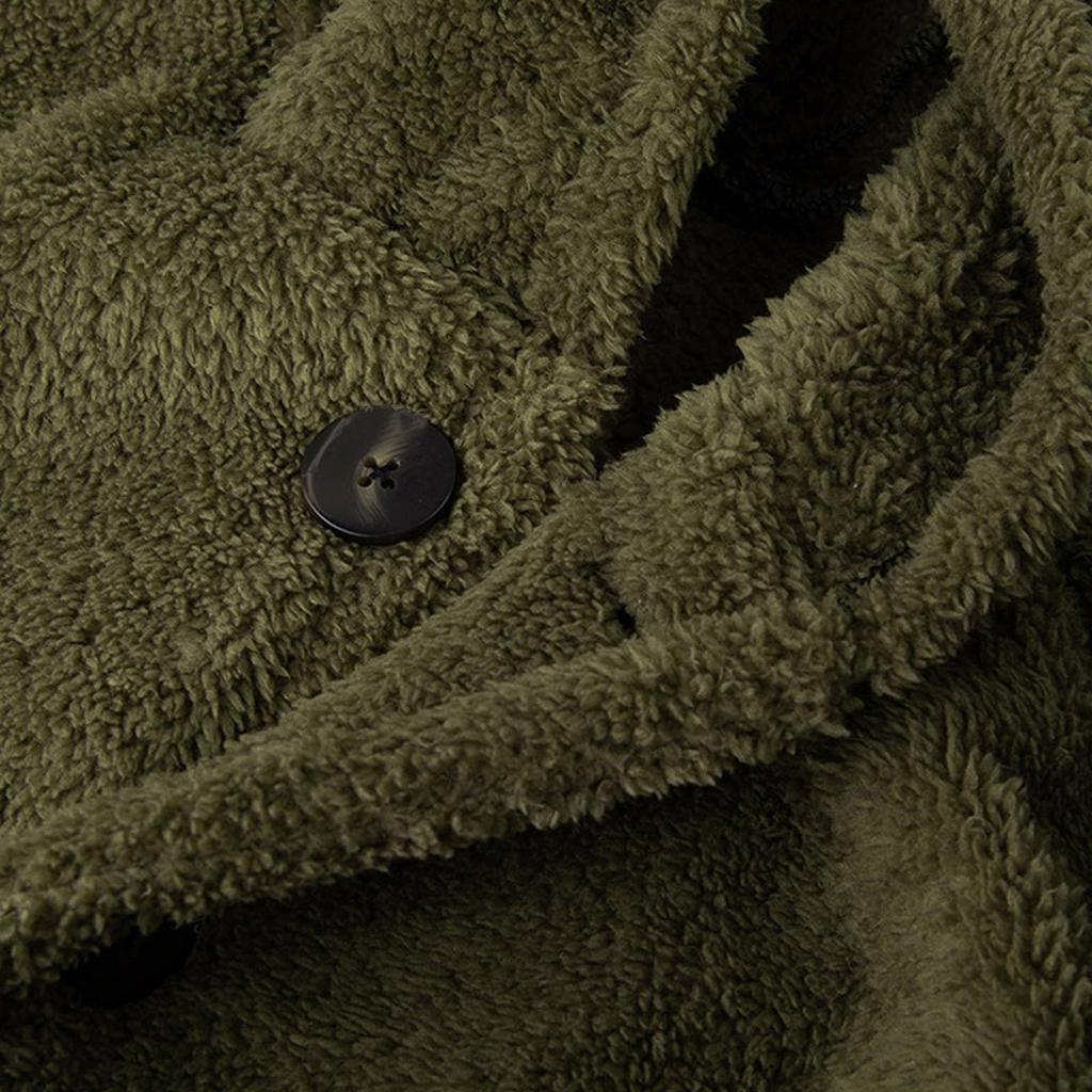 Podzimní a zimní pánský jednobarevný fleecový kabát s kapucí Fleece módní trend pánské oblečení