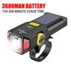 3600MAH Solar LED Bike Light Rechargeable Bicycle Light Waterproof Wide Beam for Mountain Road Bicycles Defense SOS Flashlight