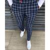 Men's Fashion Stretch Dress Pants Slim Fit Plaid Pants Business Suit Pants Casual Golf Pants