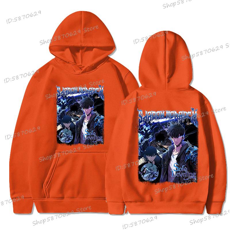 

Spring Fashion Anime Men s Hoodie Solo Leveling Print Sung Jin Woo Graphics hoody Funny Comic Solo Leveling Casual Unisex Hooded M оранжевый