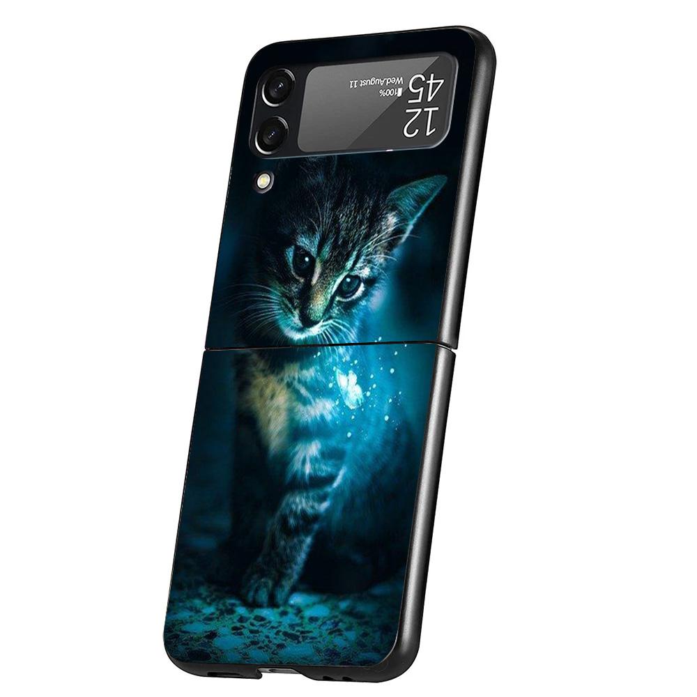 Cool Animal Big Cat Tiger Cover Phone Case For Samsung Galaxy Z Flip 7 6 5 4 3 5G Flip7 Flip6 Flip5 Flip4 Flip3 Black Fundas She