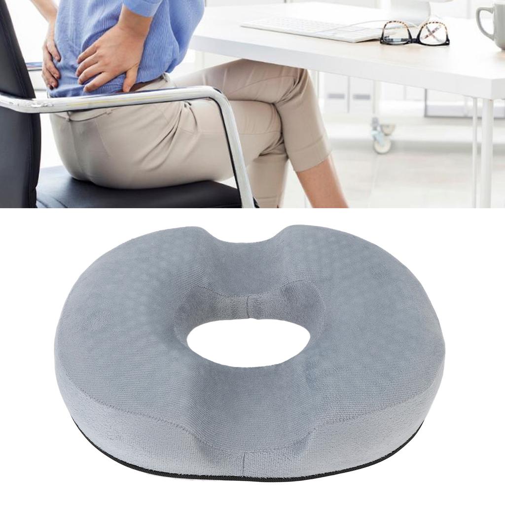 Donut Pillow with Gel Layer Ergonomic Breathable Hollow Office Chair Cushion Pad for Long Sitting