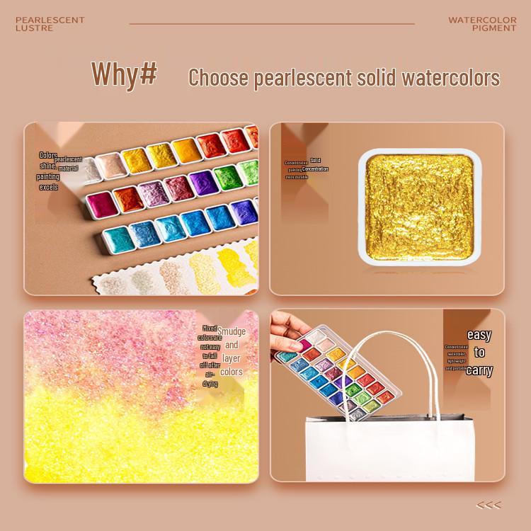 Pearlescent Dunhuang Gold Watercolor Set: 60 Colors for Painting & Nail Art