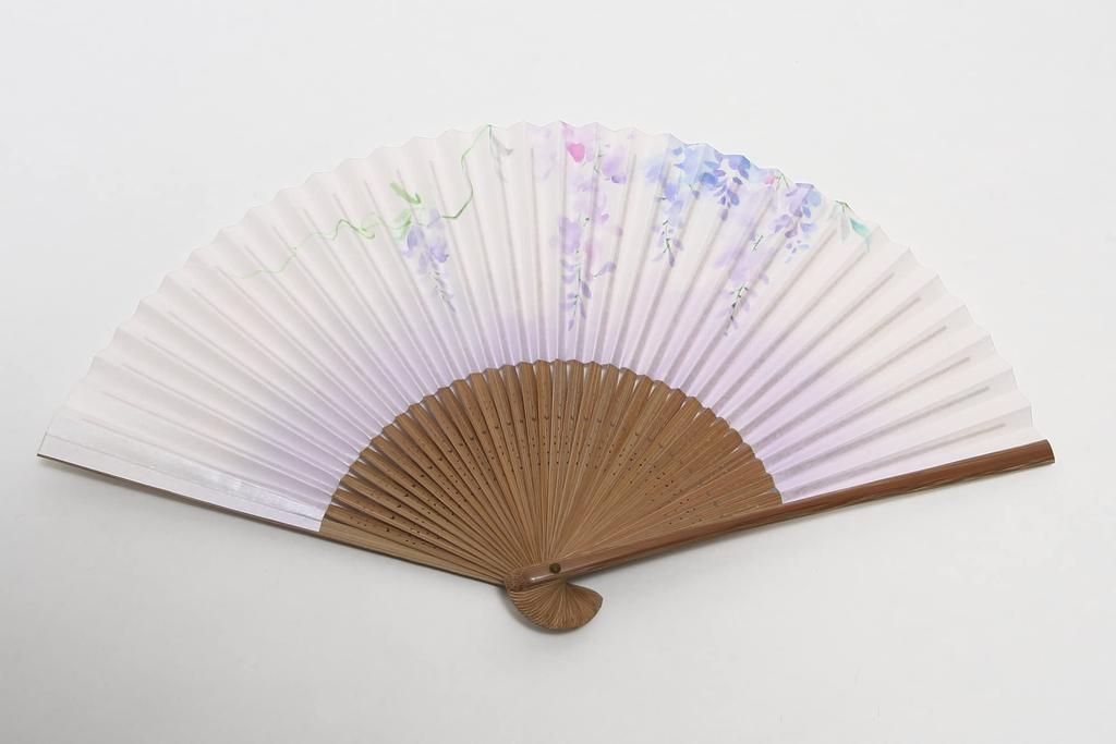 Hasegawa Women's Kyoto Fan with Pouch and Presentation Box (Wisteria)