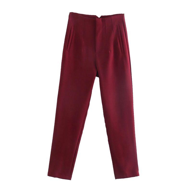 Cigarette Pipe Commute Leisure Candy Color Slim Looking Ankle-Length Pants