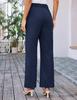 2025 Women's High Waist Wide Leg Stretch Trousers with Pockets - Formal Casual Pants