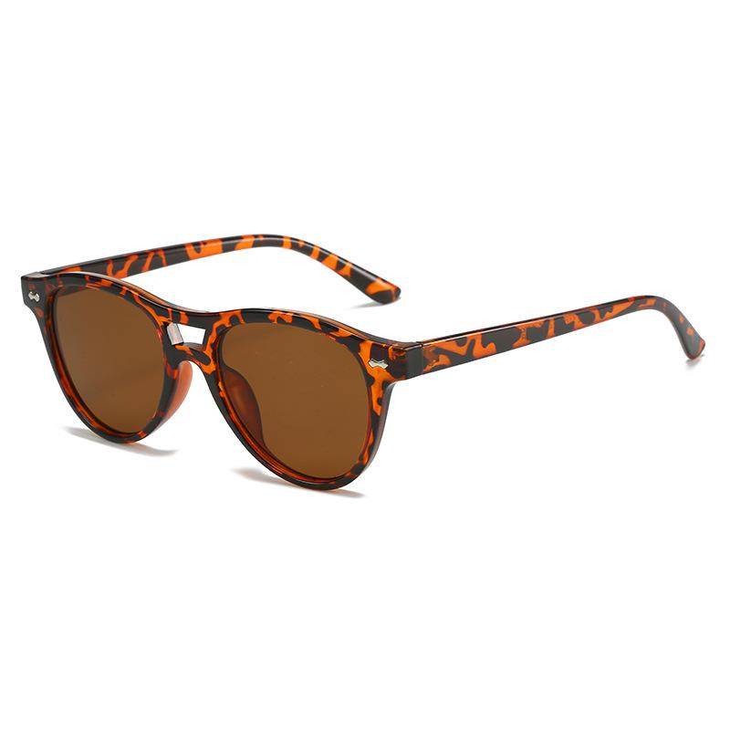 Double Beam Sunglasses, Simple Rivet Oval Glasses, Street Sunglasses