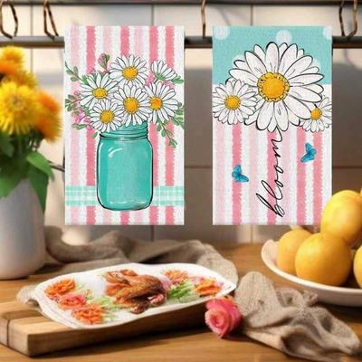 2PCS Kitchen Towels, Towel Sets, Super Absorbent Soft Cleaning Cloths, Kitchen Decoration,kitchen Essentials, Household Essentials, Cleaning Cloths