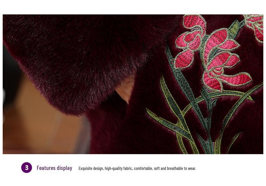 Imitation Mink Velvet Coat for Elderly Women - Plush, Warm, High-End Winter Wear