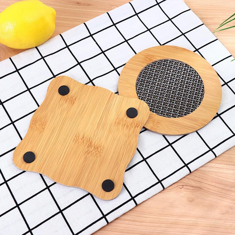 Desktop Heat-Resistant Tableware Mat Anti-Slip Mat Wooden Coasters Table Protection Circular Square Insulation Pad