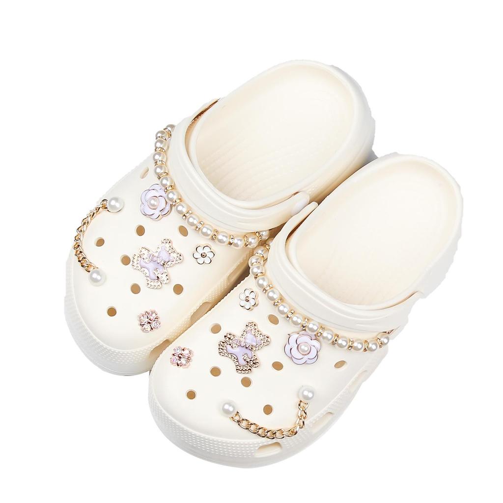 High-End DIY Shoe Accessories: Floral Shoe Buckles & Jewelry Set