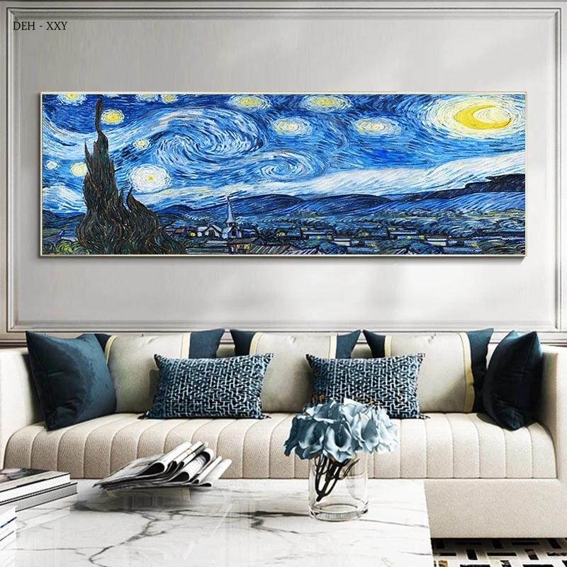 Impressionist Van Gogh Artworks Canvas Oil Paintings Abstract Wheat Field Almond Blossom Starry Night Poster Home Decor No Frame No Frame