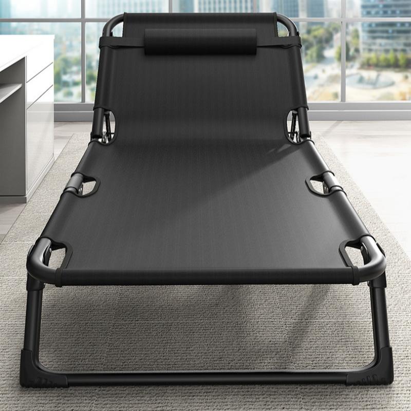 Rollaway Bed Single Bed Home Simple Nap Bed Office Outdoor Nap Camp Bed Multi-Functional Recliner Chair Four Gears Adjustable