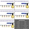 10 Feet Outdoor String Lights, G40 Spherical Led Garden Lights, 5 Edison Old-Fashioned Bulbs, Ip44 Grade Waterproof, Weather-Resistant Material
