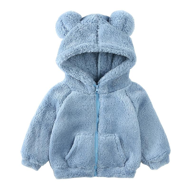Toddler Baby Boys Girls Winter Coat Bear Ears Hoodie Jacket Thicken Warm Outwear Children Sweatshirt