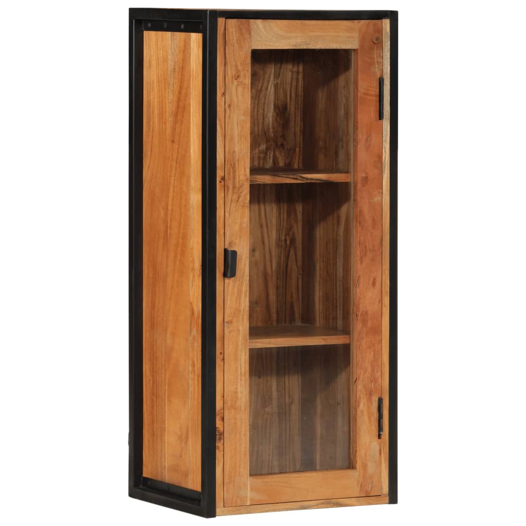 Bathroom Wall Cabinet 40 X 30 X 90 Cm Solid Acacia Wood and Iron