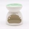 White Ceramic Oil Burner - Floral Teal Well