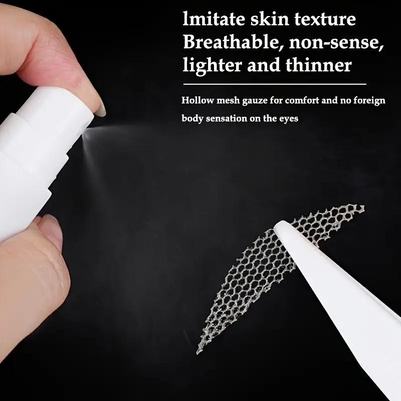 Lot de 360 patchs invisibles en dentelle transparente, gris et beige, pour grands yeux, en fibre, pour la beauté des paupières, double bande autocollante, outils de maquillage