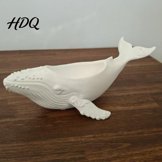 Whale Figurine for Storage Humpback Bowl with Hollow Groove 3D Printed Texture Relief Ocean Style Desktop Decoration Jewelry And Small Items