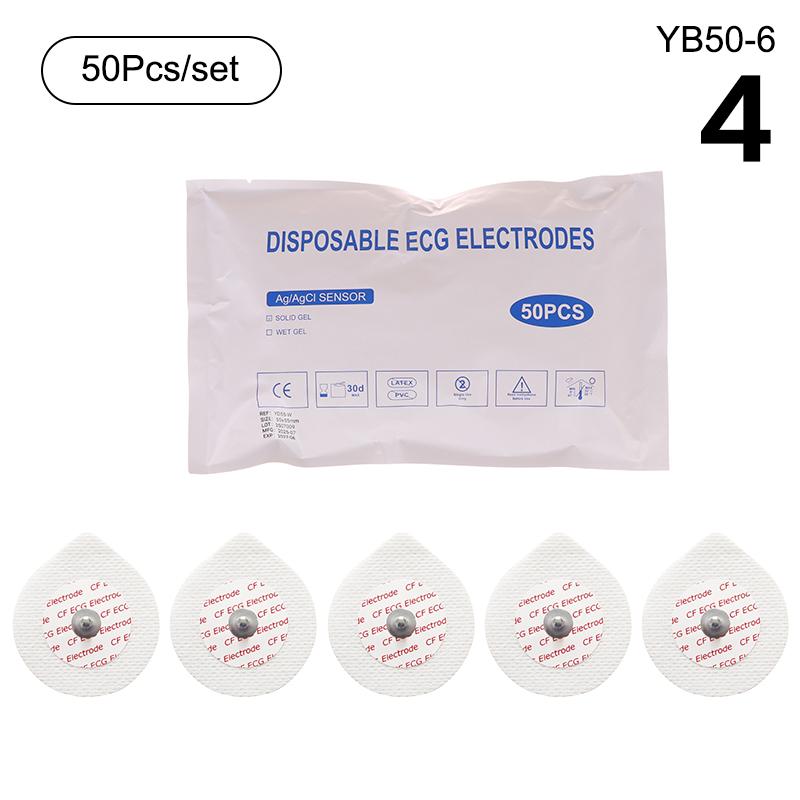 Multi Sizes Adult 50 PCS White Non-woven Fabrics Disposable ECG Electrodes Medical Electrode Patch Nonwoven ECG Electrode Pads