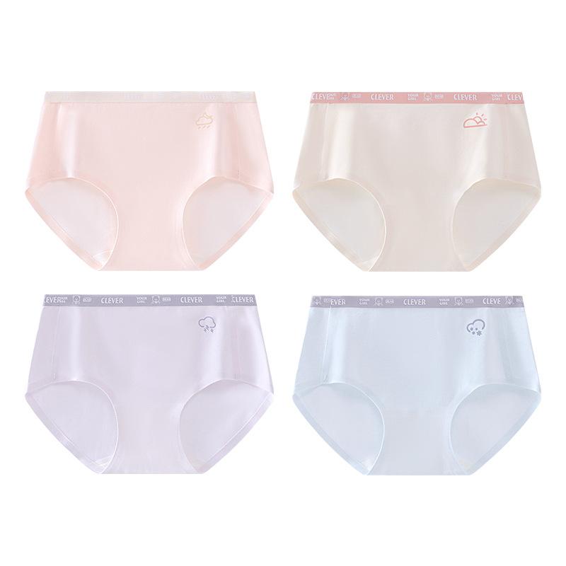 

4Pcs Teen Girls Cotton Briefs, Seamless Soft Developmental Underwear, Comfort Breathable Triangle Panties for Young Girls XL