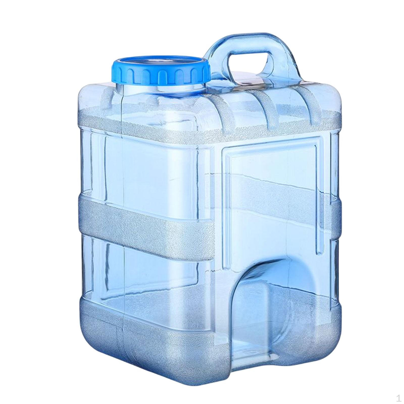 15L Transparent Blue Portable Water Storage Barrel Container for Outdoor Activities Jug