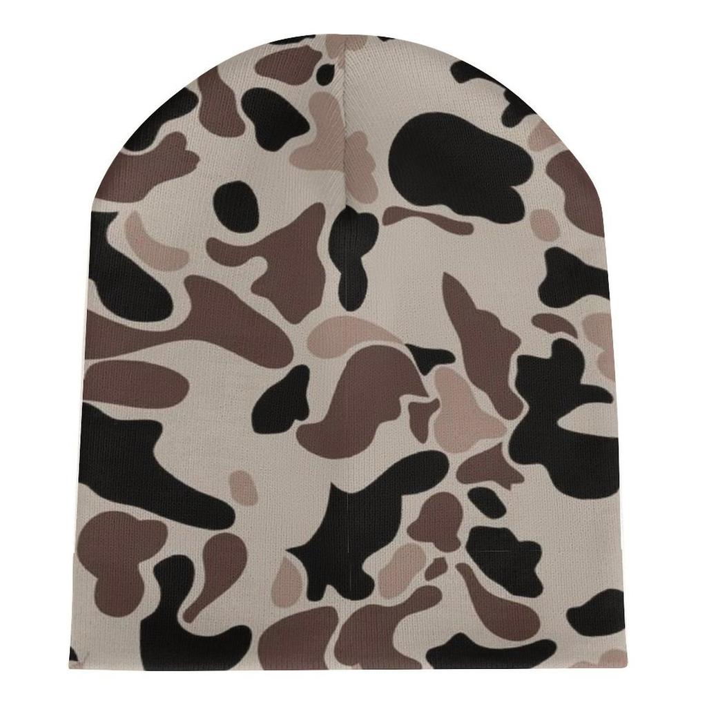 Winter Outdoor Custom Knitted Hat Purple Camo Ski Hat Warm Winter Women Beanie  Cloud Camo Streetwear Hat for Daily Wear