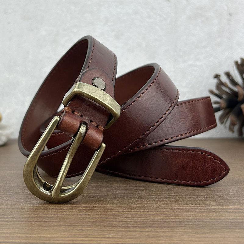 Retro Fashion Trend Leather Belt Women'S First Layer Cowhide Casual Jeans Belt Women