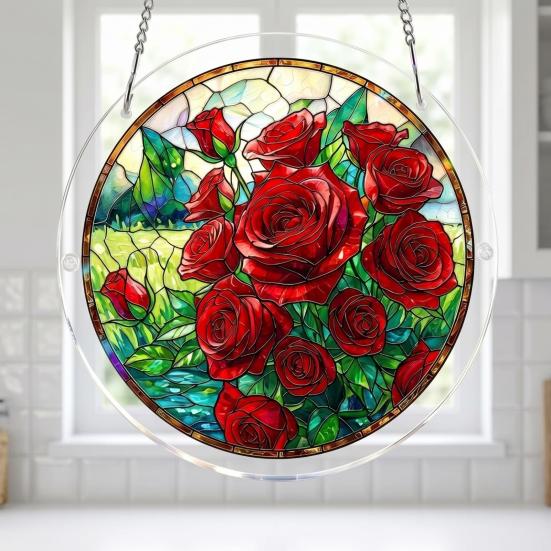 Acrylic Puzzle Suncatcher, Stained Glass Window Hanging Ornaments, DIY Jigsaw Puzzle Sun Catcher Kit for Home, Garden Decor, Gift for Women,
