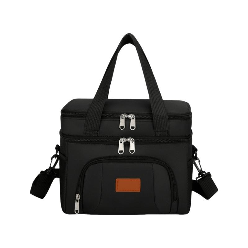 

Spacious Interior Thermal Food Bag Reusable Leakproof Lunch Container Waterproof Fabric For Outdoor Work чорний