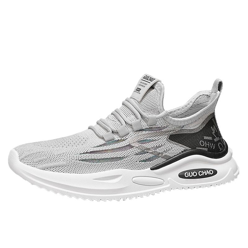 New Men Running Shoes Male Sneakers Anti-slip Breathable Men's Walking Shoes Lace Up Soft Casual Shoes Lightweight Gray