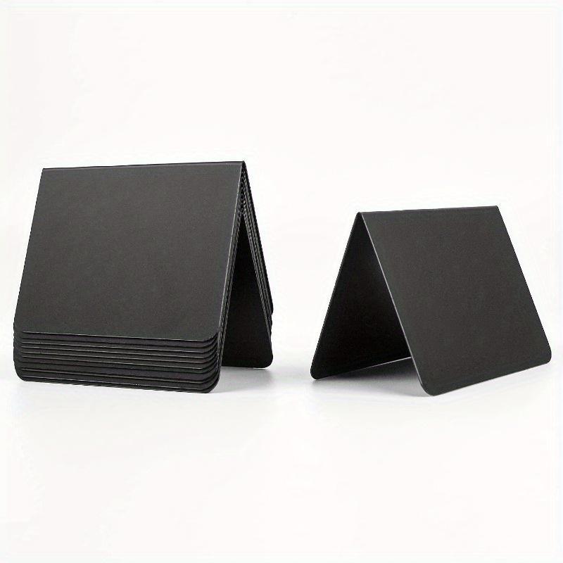 5PCS Desktop PVC Sign V-shaped Price Sign Plastic Label Erasable Black and Pink Small Blackboard Table Card