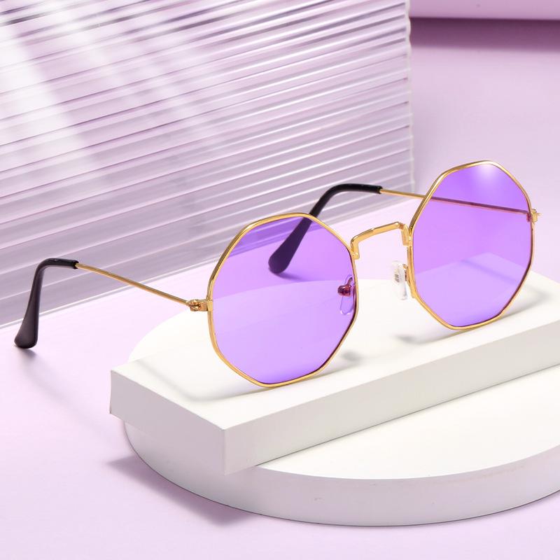 Vintage Star Octagonal Polygon Jelly Sunglasses Men And Women Marine Sunglasses