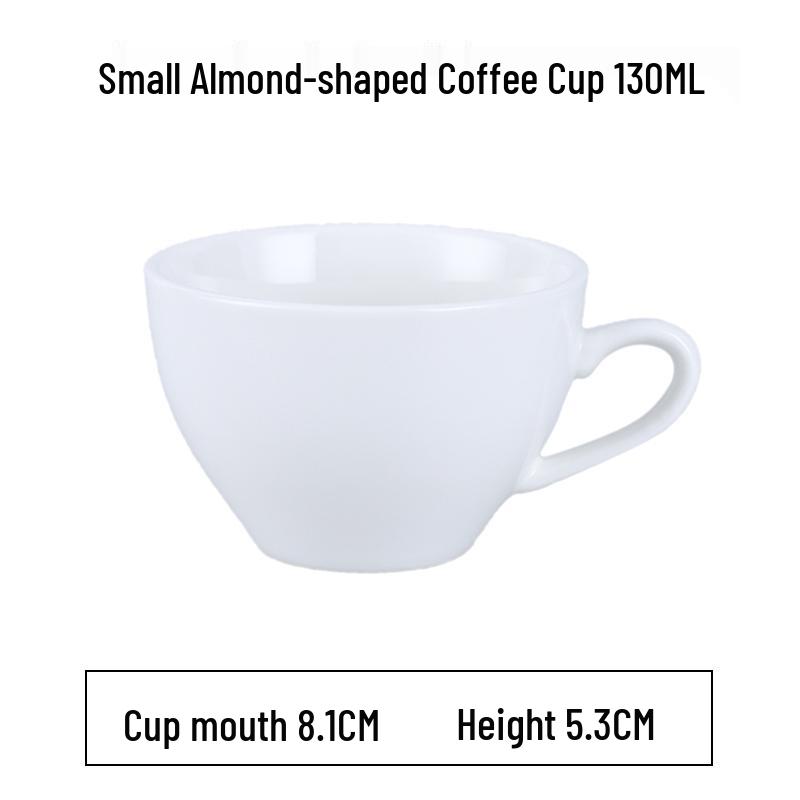 European Latte Art Cappuccino Cup & Saucer Set - White Ceramic Tea/Coffee Cup for Hotel Guest Room