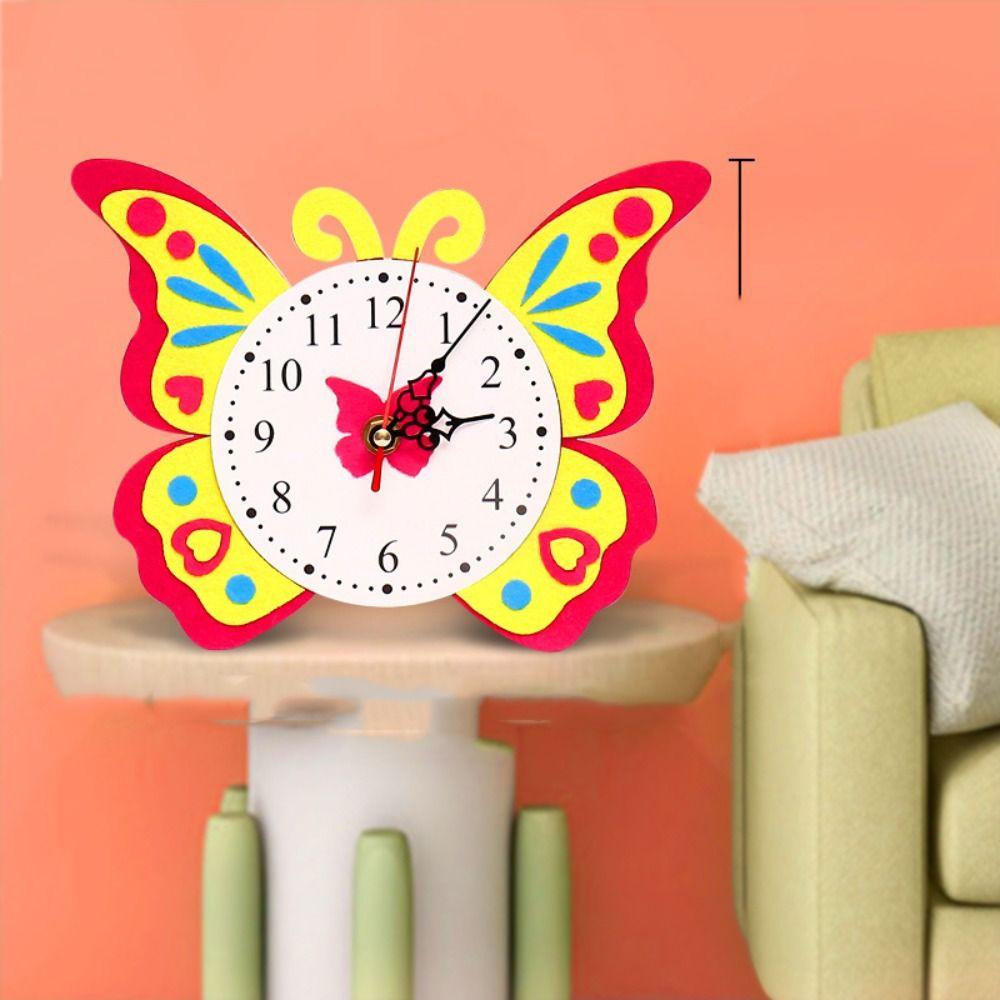 DIY Puzzle DIY Clock Toys Cartoon Clock Time Teaching Aid  Montessori Arts Crafts J